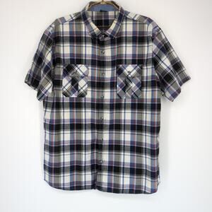 Vese Mens Checkered Plaid Button Down Casual Short Sleeve Shirt - Size XL - GUC